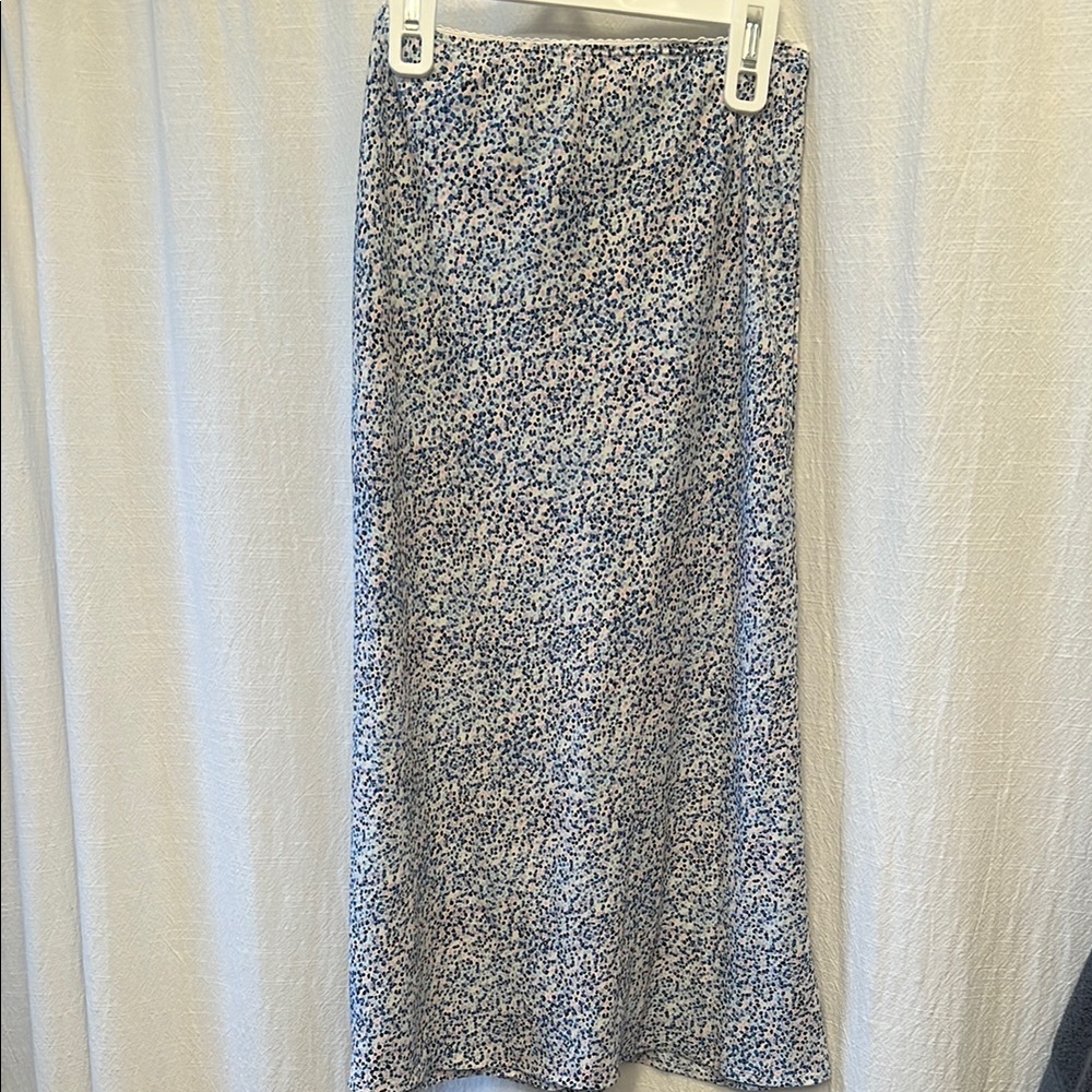 Floral Blue Midi Skirt